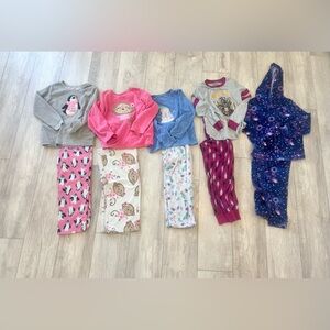 Pajamas Lot Sz 7 Girls Carters Harry Potter Space Fleece Snowman Monkey Penguin